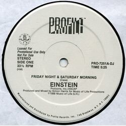 Einstein (2) Friday Night & Saturday Morning Vinyl 12" USED