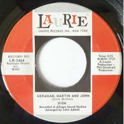 Dion (3) Abraham, Martin And John / Daddy Rollin' Vinyl 7" USED