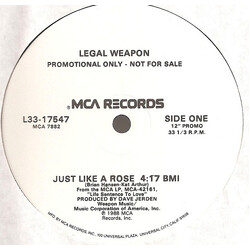 Legal Weapon Just Like A Rose USED VINYL 12INCH SINGLE PROMO 33 S RPM