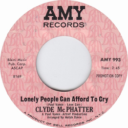 Clyde McPhatter Lonely People Can Afford To Cry Vinyl 7" USED
