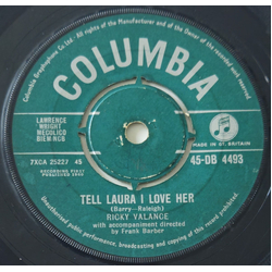 Ricky Valance Tell Laura I Love Her Vinyl 7" USED
