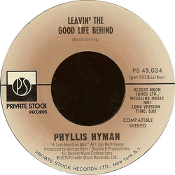 Phyllis Hyman Leavin' The Good Life Behind Vinyl 7" USED