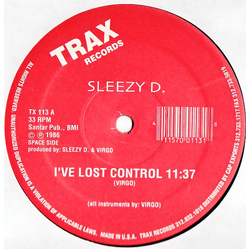 Sleezy D. I've Lost Control Vinyl 12" USED