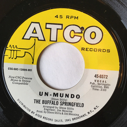 Buffalo Springfield Un-Mundo / Merry-Go-Round Vinyl 7" USED