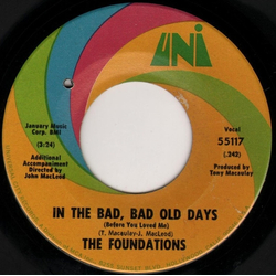 The Foundations In The Bad, Bad Old Days (Before You Loved Me) Vinyl 7" USED