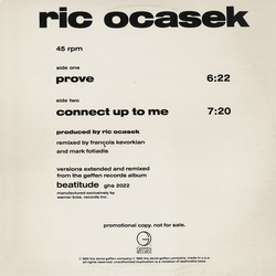 Ric Ocasek Prove / Connect Up To Me Vinyl 12" USED
