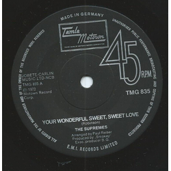 The Supremes Your Wonderful Sweet, Sweet Love Vinyl 7" USED