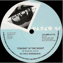Althea Rosemarie Tonight Is The Night Vinyl 12" USED