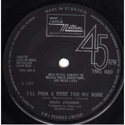 Marv Johnson I'll Pick A Rose For My Rose Vinyl 7" USED