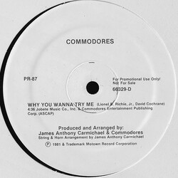 Commodores Why You Wanna Try Me / Keep On Taking Me Higher Vinyl 12" USED