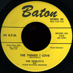 The Fidelity's / Teacho Wiltshire Orchestra The Things I Love / Hold On To What'cha Got (And Get One More) Vinyl 7" USED