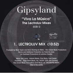 Gipsyland Viva La Música (The Lectroluv Mixes) USED VINYL 12INCH 33 S RPM PROMO