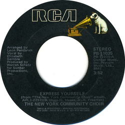 The New York Community Choir Express Yourself Vinyl 7" USED