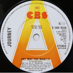 Journey Any Way You Want It Vinyl 7" USED