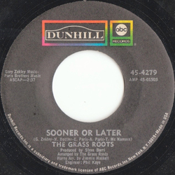 The Grass Roots Sooner Or Later Vinyl 7" USED