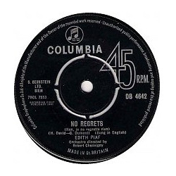 Edith Piaf No Regrets / Exodus Vinyl 7" USED