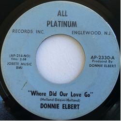Donnie Elbert Where Did Our Love Go / That's If You Love Me USED VINYL 7INCH 45 RPM SINGLE