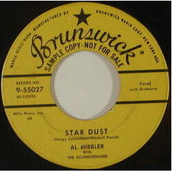 Al Hibbler / The Ellingtonians Star Dust / Stormy Weather (Keeps Rainin' All The Time) USED VINYL 7INCH 45 RPM SINGLE PROMO