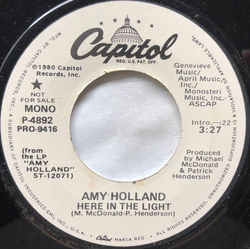 Amy Holland Here In The Light Vinyl 7" USED