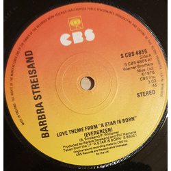 Barbra Streisand Love Theme From "A Star Is Born" (Evergreen) Vinyl 7" USED