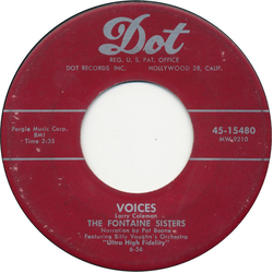 The Fontane Sisters Voices Vinyl 7" USED