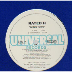 Rated R (10) In Here Ta Nite Vinyl 12" USED