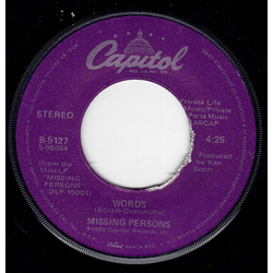 Missing Persons Words Vinyl 7" USED