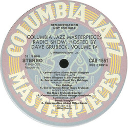 Various Columbia Jazz Masterpieces Radio Show Hosted By Dave Brubeck, Volume IV Vinyl LP USED