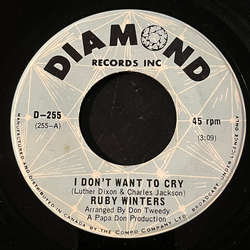 Ruby Winters I Don't Want To Cry / Just Like A Yo Yo Vinyl 7" USED