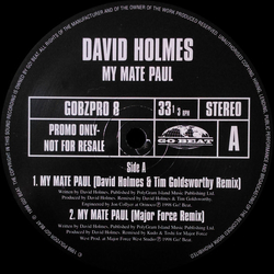 David Holmes My Mate Paul Vinyl 12" USED