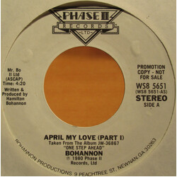 Hamilton Bohannon April My Love (Part 1) / Dance, Dance, Dance All Night USED VINYL 7INCH 45 RPM PROMO
