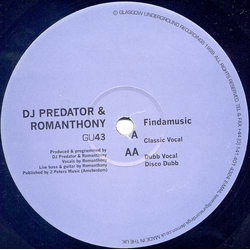 DJ Predator / Romanthony Findamusic Vinyl 12" USED