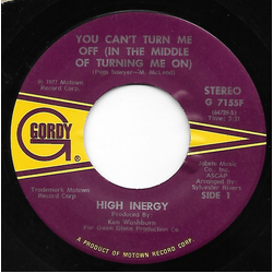 High Inergy You Can't Turn Me Off (In The Middle Of Turning Me On) / Save It For A Rainy Day Vinyl 7" USED