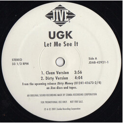 UGK Let Me See It USED VINYL 12INCH PROMO 33 S RPM