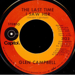 Glen Campbell The Last Time I Saw Her Vinyl 7" USED