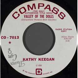 Kathy Keegan Valley Of The Dolls Vinyl 7" USED