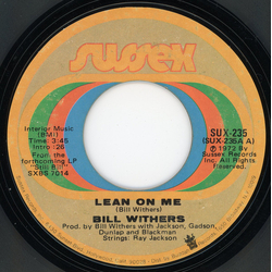 Bill Withers Lean On Me Vinyl 7" USED