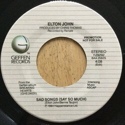 Elton John Sad Songs (Say So Much) Vinyl 7" USED