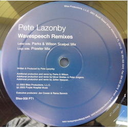 Pete Lazonby Wavespeech (Remixes) Vinyl 12" USED