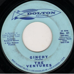 The Ventures Ginchy / Lullaby Of The Leaves Vinyl 7" USED