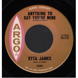 Etta James Anything To Say You're Mine / Trust In Me Vinyl 7" USED