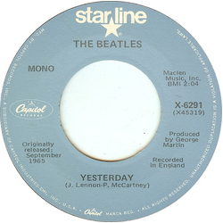 The Beatles Yesterday / Act Naturally Vinyl 7" USED