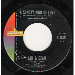 Jan & Dean A Sunday Kind Of Love Vinyl 7" USED