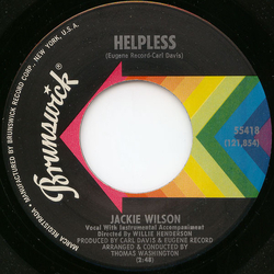 Jackie Wilson Helpless / Do It The Right Way Vinyl 7" USED