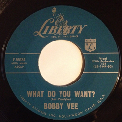 Bobby Vee What Do You Want? / My Love Loves Me Vinyl 7" USED