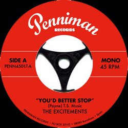 The Excitements You'd Better Stop / From Now On Vinyl 7" USED