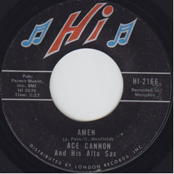 Ace Cannon Amen / Down By The Riverside Vinyl 7" USED