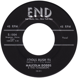 Malcolm Dodds & The Tunedrops Fools Rush In Vinyl 7" USED