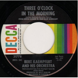 Bert Kaempfert & His Orchestra Three O'Clock In The Morning Vinyl 7" USED