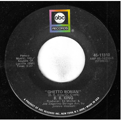 B.B. King Ghetto Woman Vinyl 7" USED